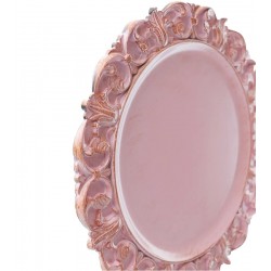 Sousplat 35cm Arabesco Em Plástico Rosa